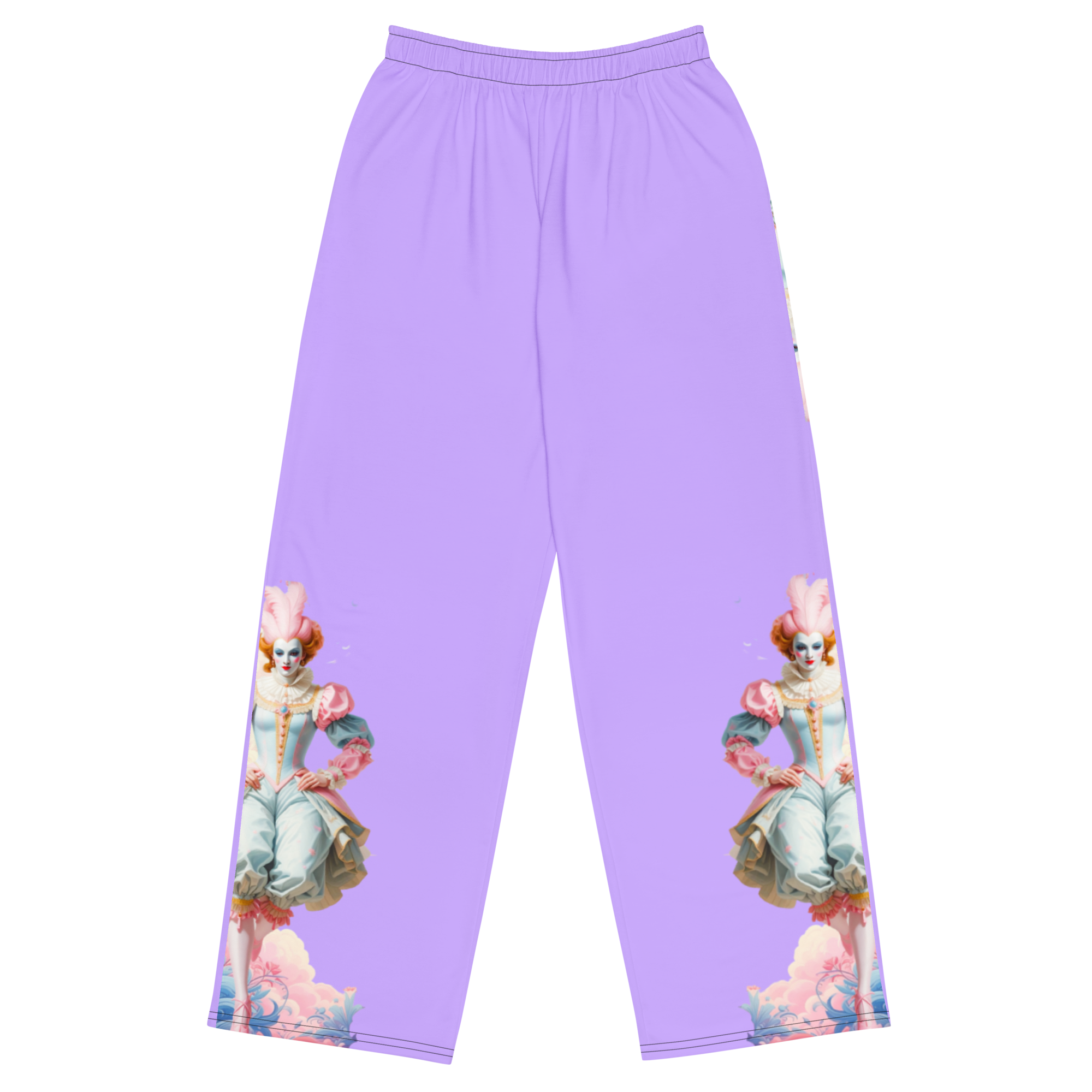 Wide Leg Unisex Jogginghose Rokoko Harlekin Pastell Lila | Otto Strtwr