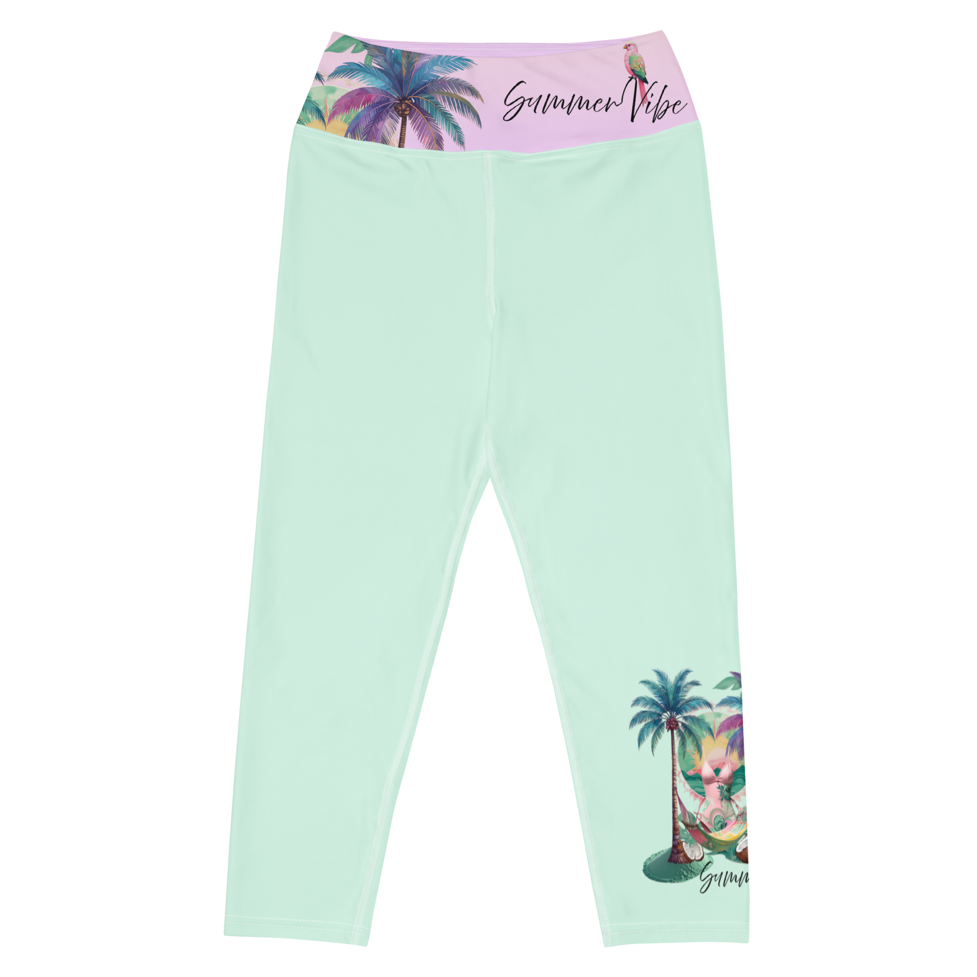 Yoga Capri Leggings Summer Vibe Green – High Waist & 4-wege-stretch | Otto Strtwr Sport Legging